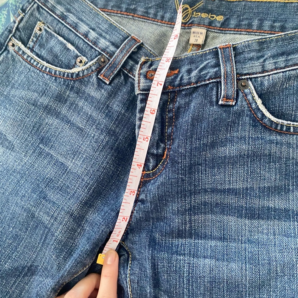 💎 BeBe Low Rise Jeans Flare Rhinestones - Picture 7 of 9